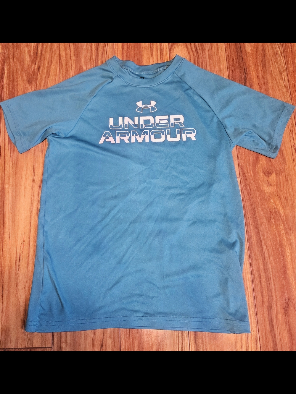 Under Armour Blue Short Sleeve Tee with White Logo